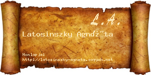 Latosinszky Agnéta névjegykártya